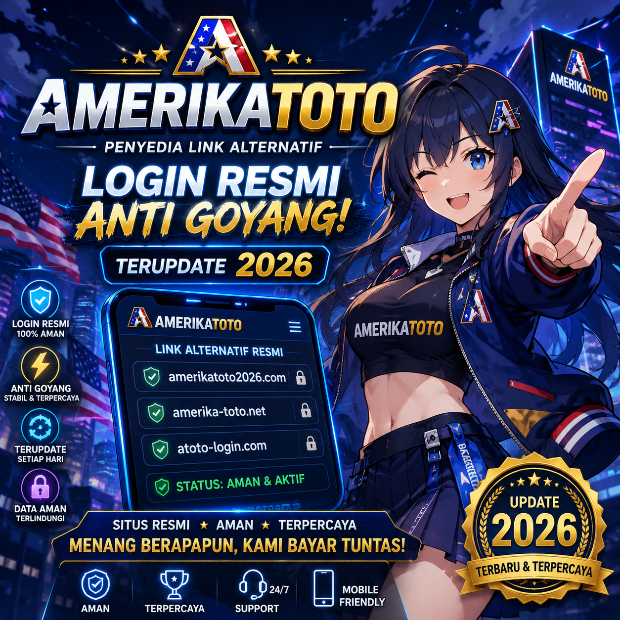 Lagi Cari Situs Slot Gacor AMERIKATOTO? Disini Link Resmi Anti Goyang Amerika Toto Tebaru 2026